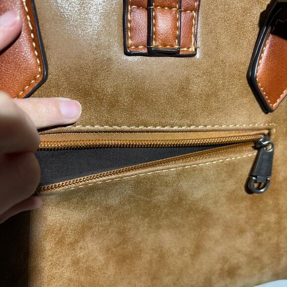 Brown Western Style Faux Leather Crossbody Bag Purse CLEAN Unbranded Equestrian - Picture 5 of 14